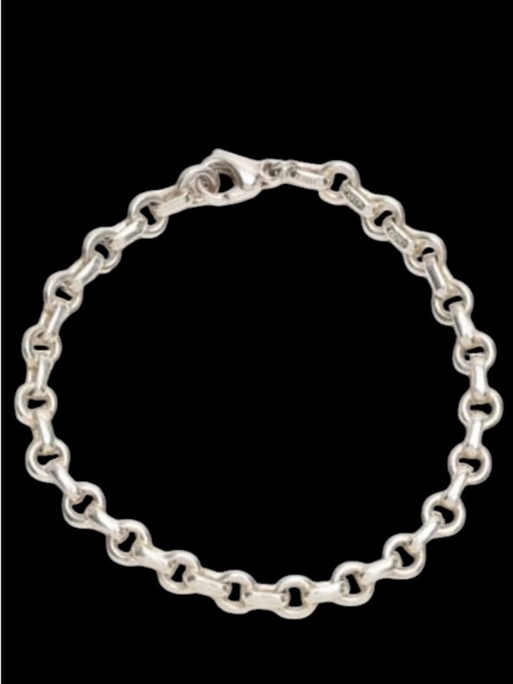 Authentic Tiffany & Co. 925 Sterling Retro Donut Chain  Bracelet